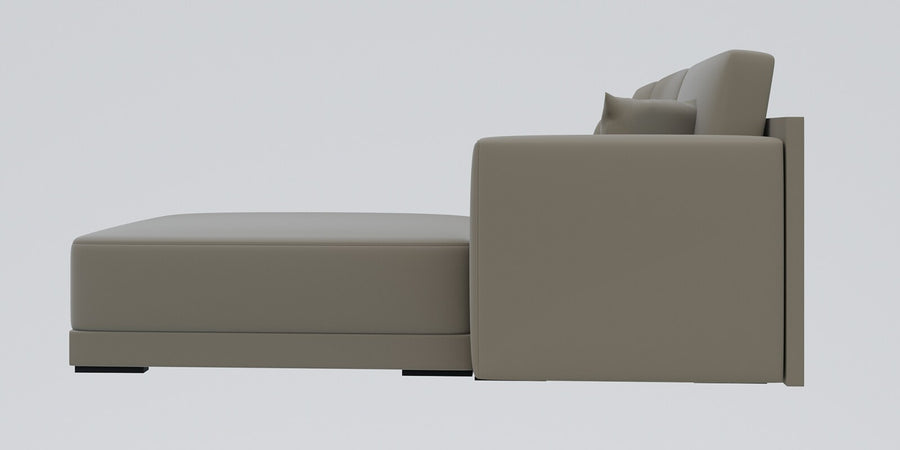 Joysa Velvet 6 Seater Sectional Sofa In Echo Grey Colour - Febonic Living