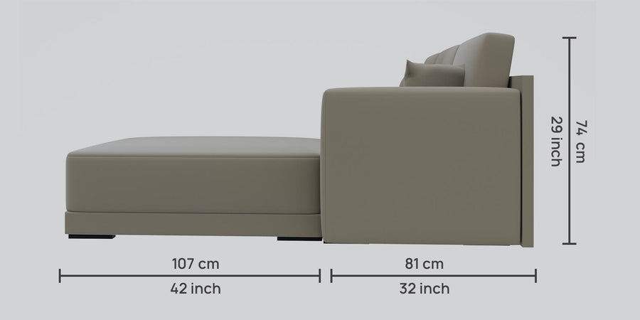 Joysa Velvet 6 Seater Sectional Sofa In Echo Grey Colour - Febonic Living