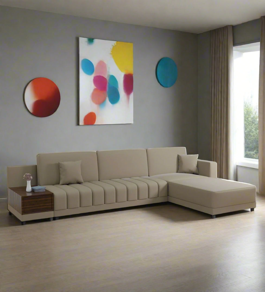 Joysa  6 Seater Velvet Sectional Sofa - Echo Grey by Febonic Living