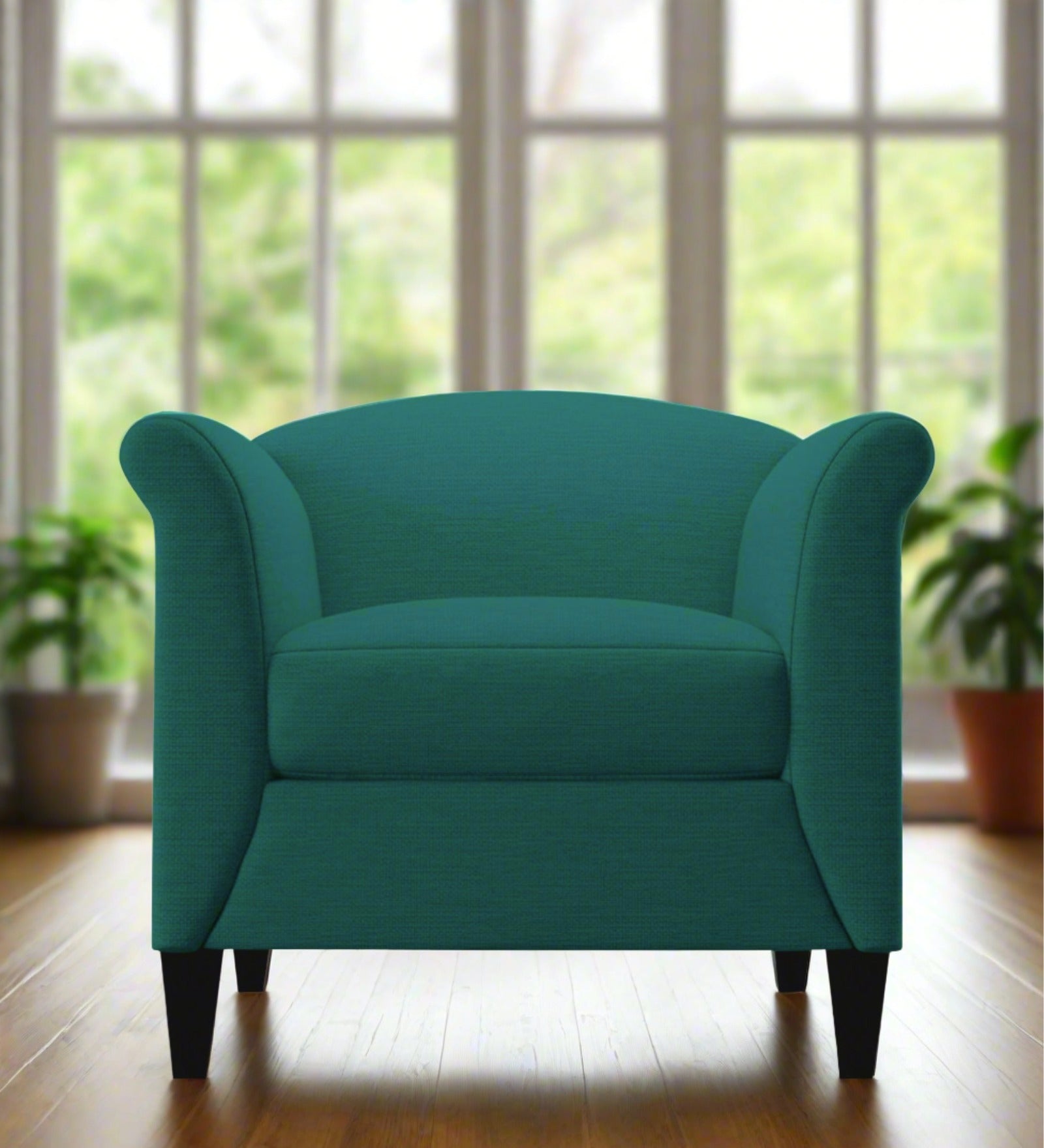 Kimber Fabric 1 Seater Sofa In  Sea Green Colour - Febonic Living