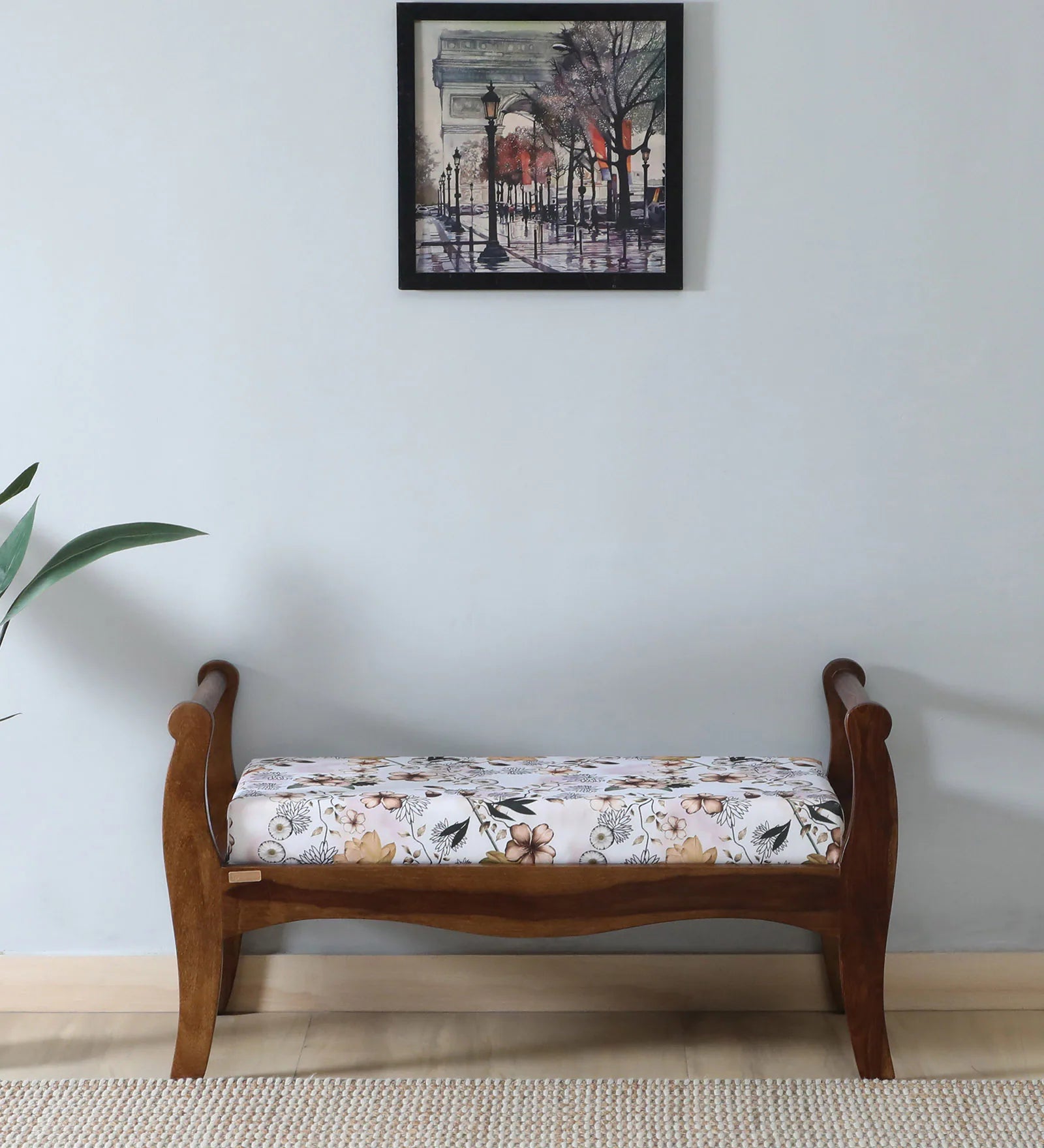 Zelda Sheesham Wood Recamier in Provincial Teak Finish - Febonic Living