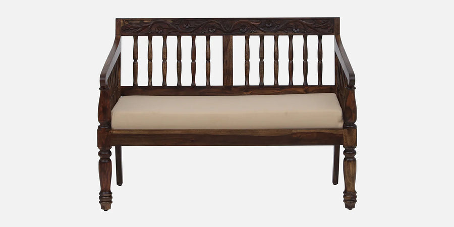 Omat Sheesham Wood 2 Seater Sofa In Provincial Teak Finish - Febonic Living
