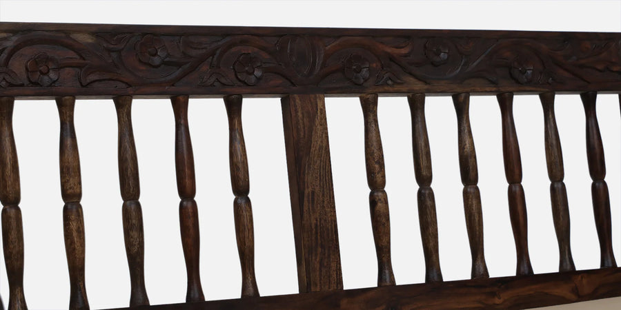 Omat Sheesham Wood 2 Seater Sofa In Provincial Teak Finish - Febonic Living