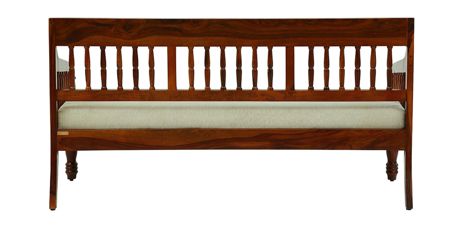 Omat Sheesham Wood 3 Seater Sofa In Honey Oak Finish - Febonic Living