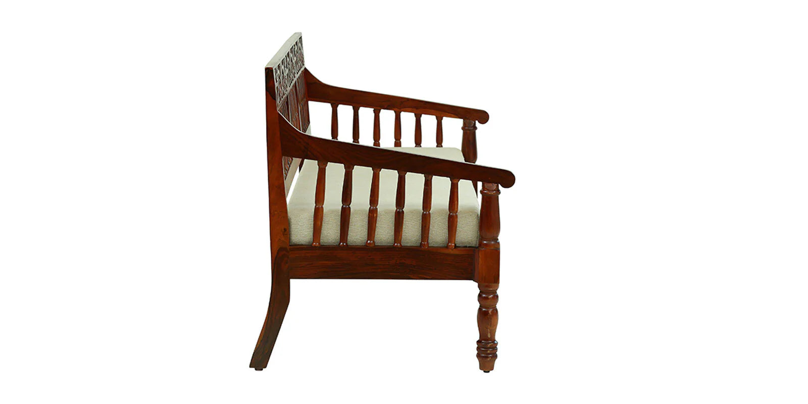 Omat Sheesham Wood 3 Seater Sofa In Honey Oak Finish - Febonic Living