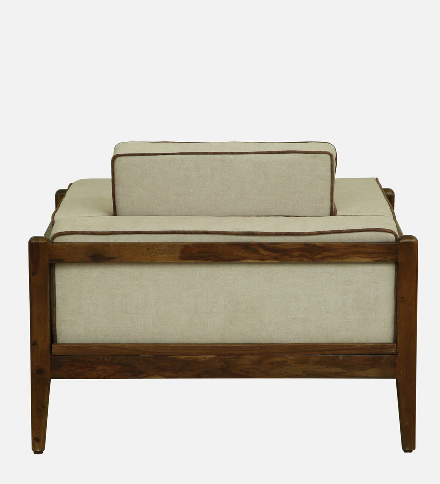 Gildin Sheesham Wood 1 Seater Sofa In Beige Colour - Febonic Living
