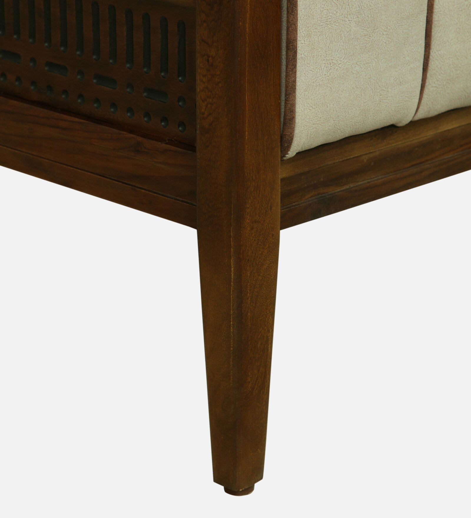 Gildin Sheesham Wood 1 Seater Sofa In Beige Colour