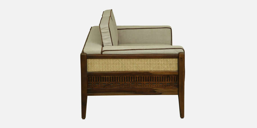 Gildin Sheesham Wood 2 Seater Sofa In Beige Colour - Febonic Living