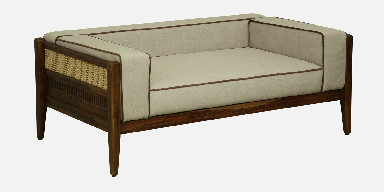 Gildin Sheesham Wood 2 Seater Sofa In Beige Colour