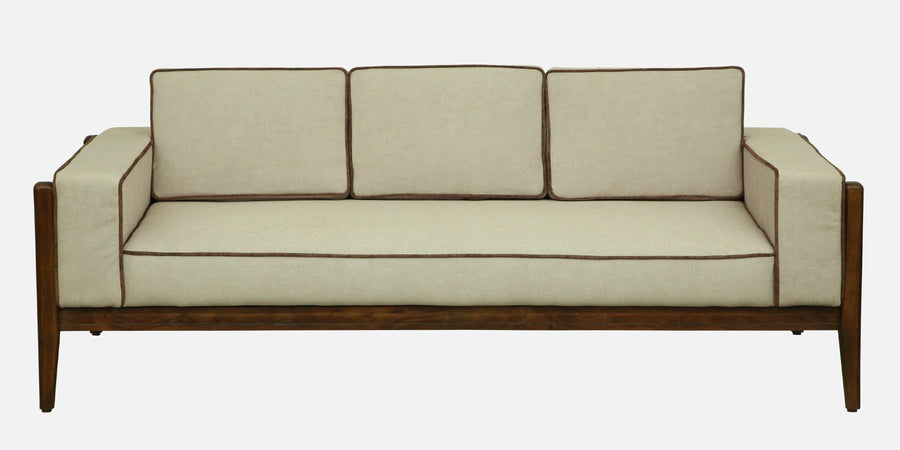 Gildin Sheesham Wood 3 Seater Sofa In Beige Colour - Febonic Living