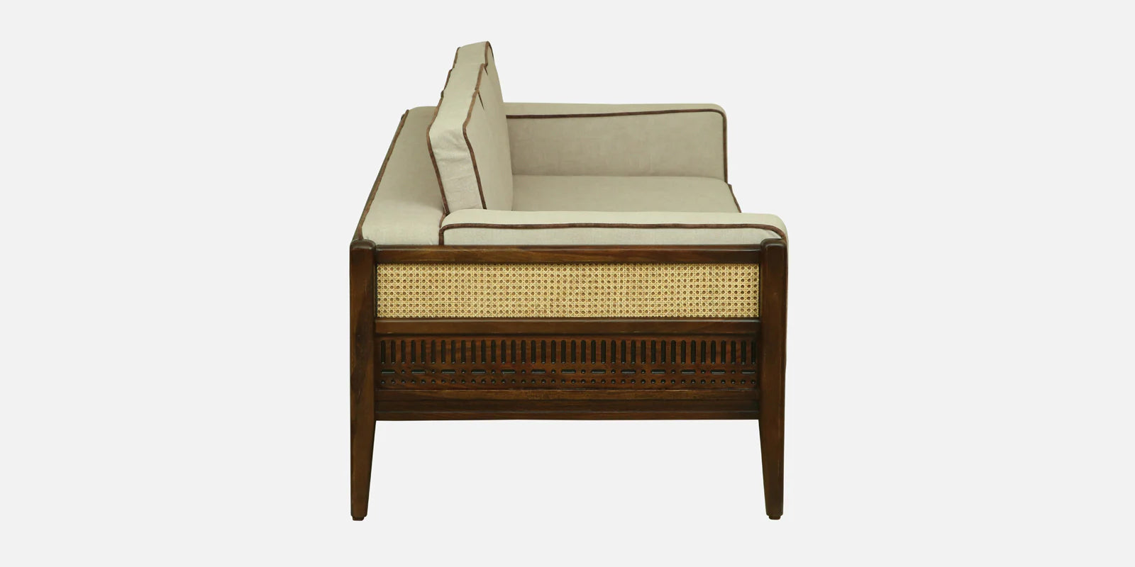 Gildin Sheesham Wood 3 Seater Sofa In Beige Colour