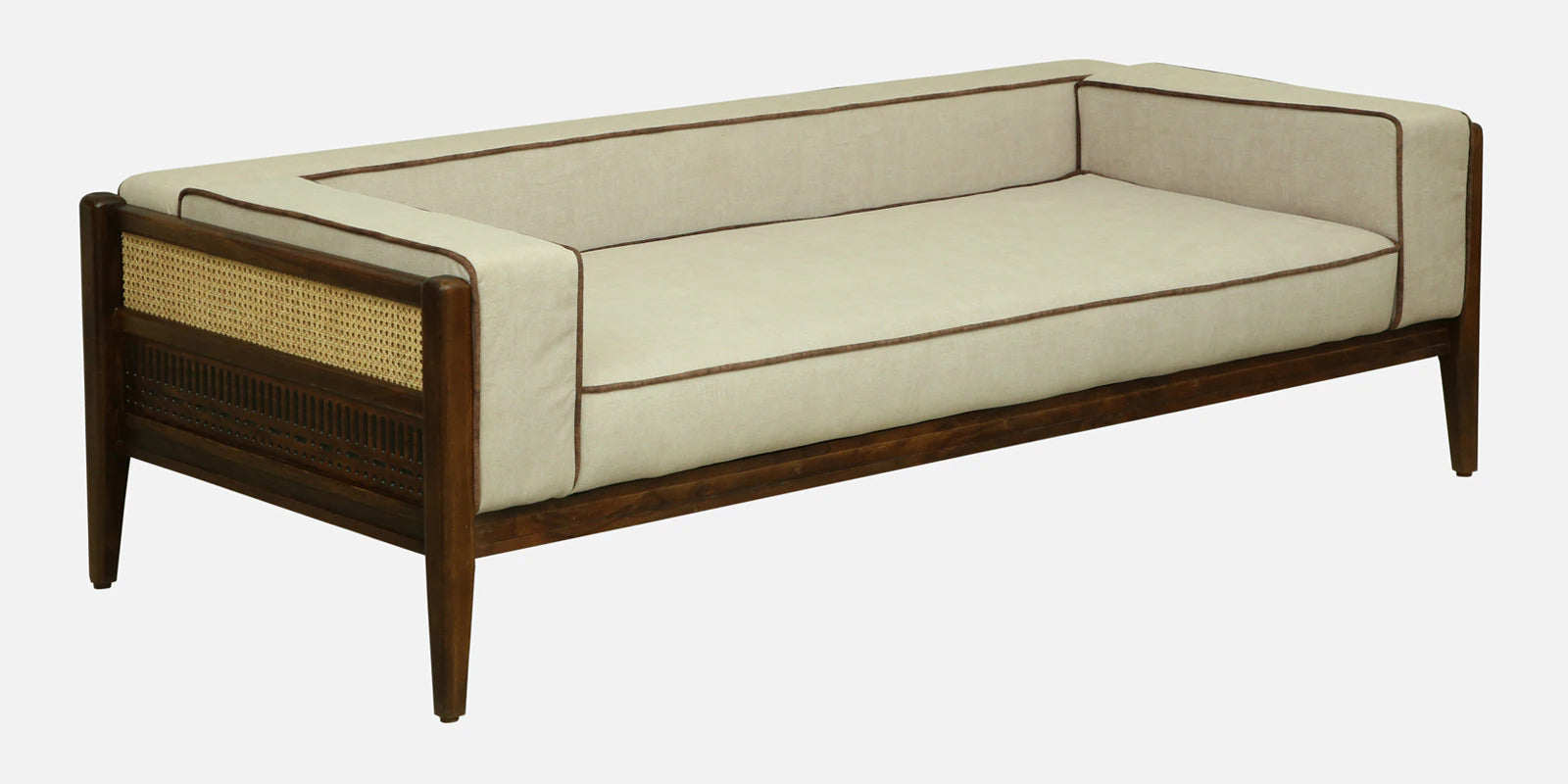 Gildin Sheesham Wood 3 Seater Sofa In Beige Colour