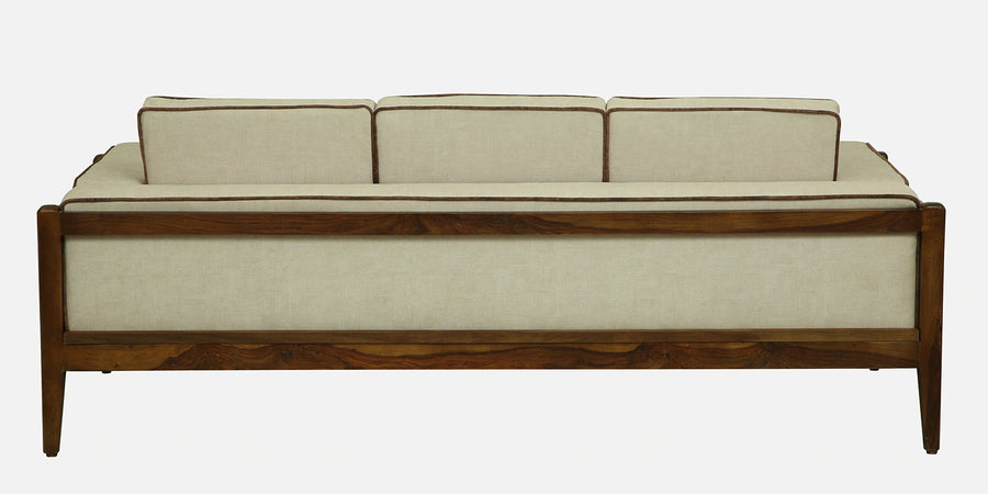 Gildin Sheesham Wood 3 Seater Sofa In Beige Colour - Febonic Living