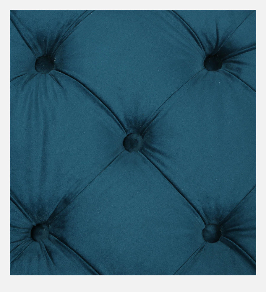 Boya Velvet Pouffe In Blue Colour - Febonic Living