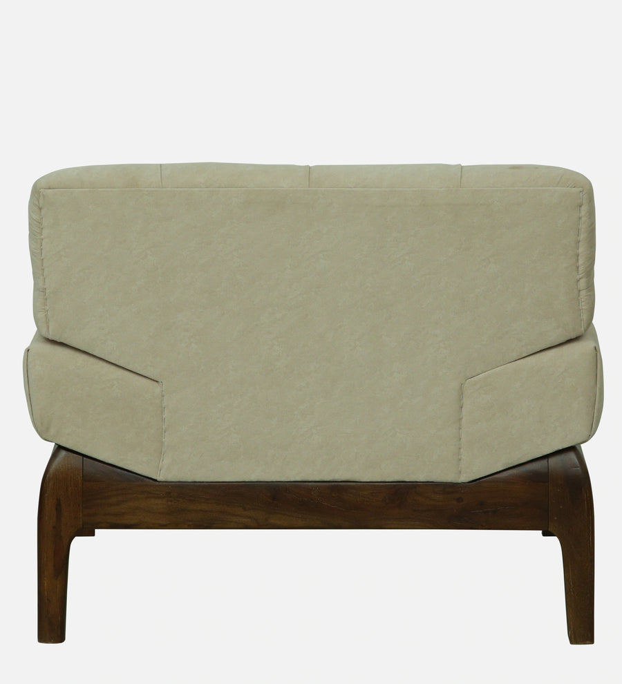 Tiki Sheesham Wood 1 Seater Sofa In Beige Colour - Febonic Living