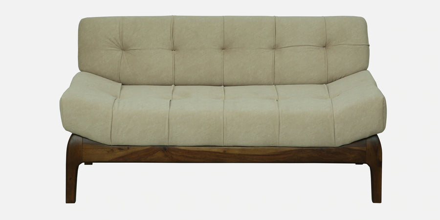 Tiki Sheesham Wood 2 Seater Sofa In Beige Colour - Febonic Living