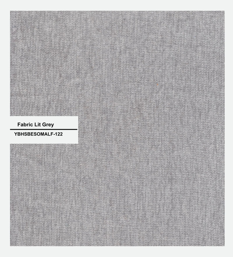 Deyuk Fabric Wing Chair In Lit Grey Colour - Febonic Living