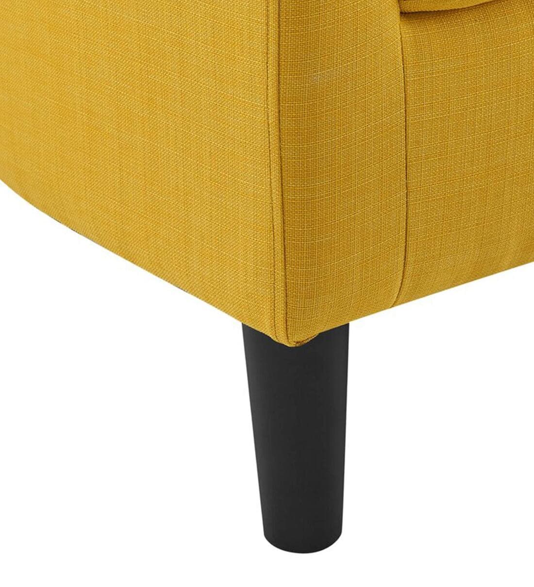 Lovida Fabric Barrel Chair in Bold Yellow Colour