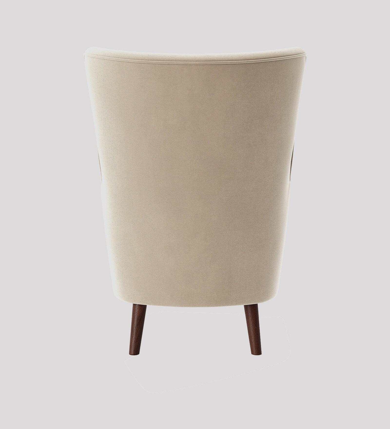 Mash Velvet Wing Chair In Beige Colour