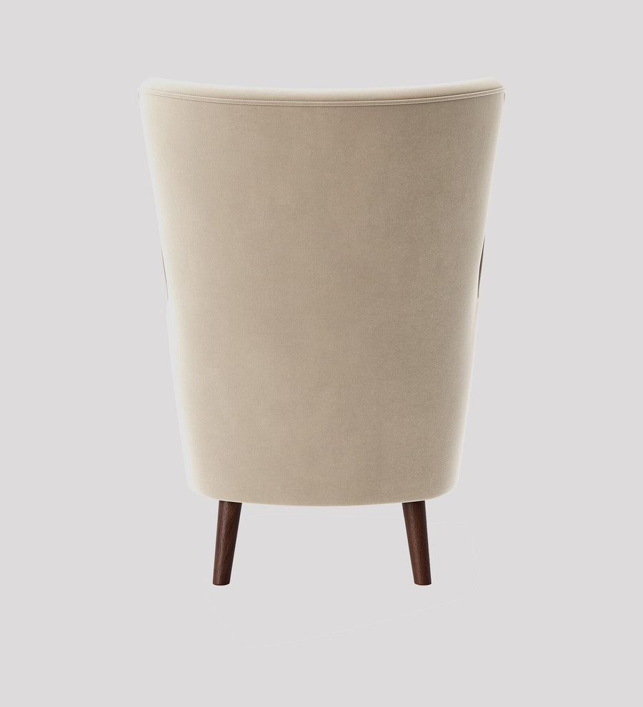 Mash Velvet Wing Chair In Beige Colour - Febonic Living