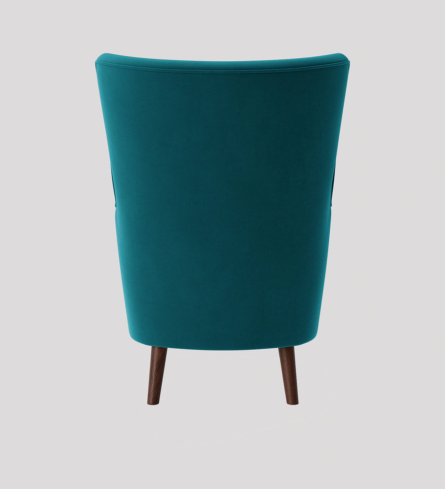 Mash Velvet Wing Chair In Teal Blue Colour - Febonic Living