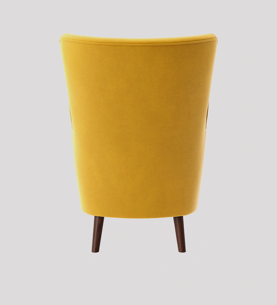 Mash Velvet Wing Chair In Yellow Colour - Febonic Living