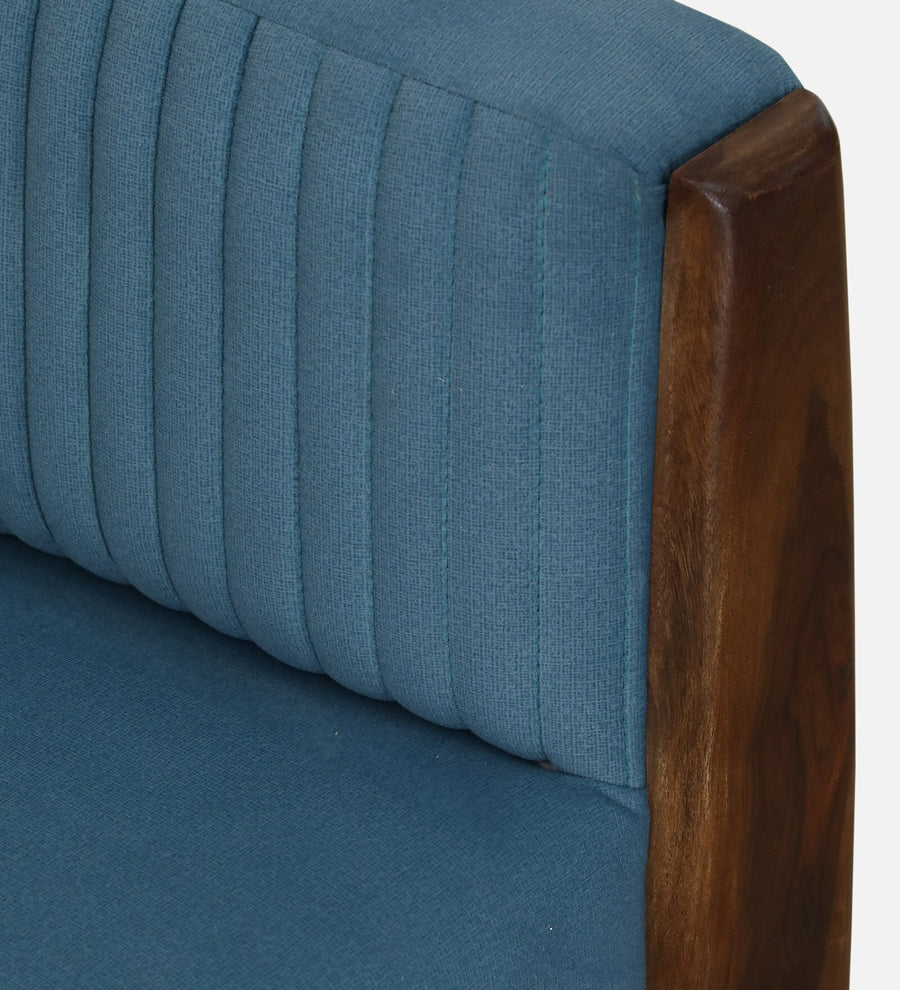 Jisma Sheesham Wood 1 Seater Sofa In Blue Colour - Febonic Living