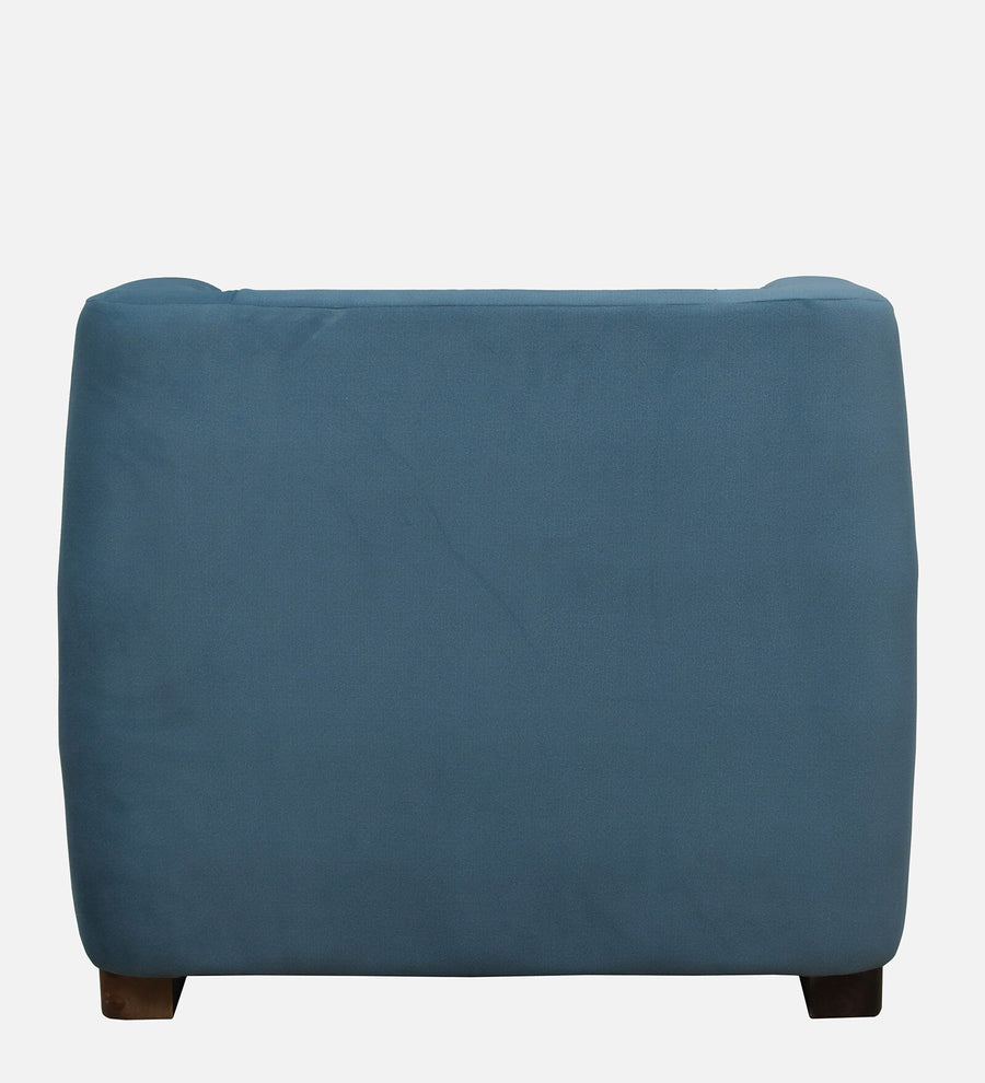 Jisma Sheesham Wood 1 Seater Sofa In Blue Colour - Febonic Living