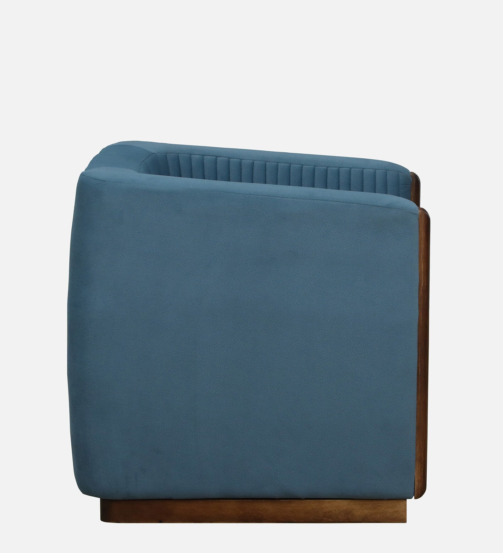 Jisma Sheesham Wood 1 Seater Sofa In Blue Colour - Febonic Living