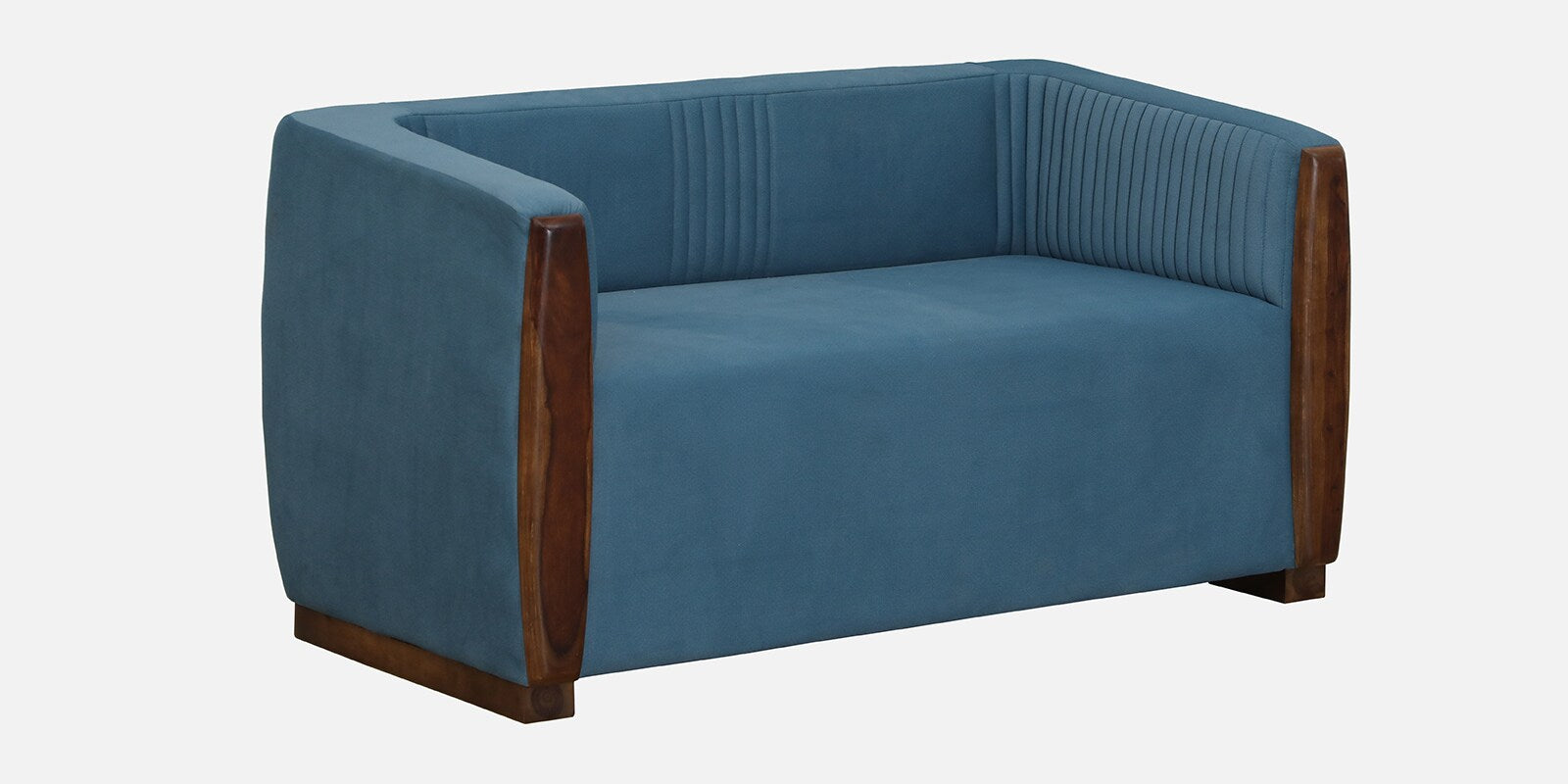 Jisma Sheesham Wood 2 Seater Sofa In Blue Colour - Febonic Living
