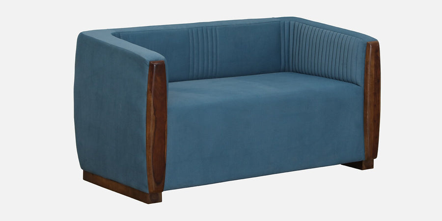 Jisma Sheesham Wood 2 Seater Sofa In Blue Colour - Febonic Living