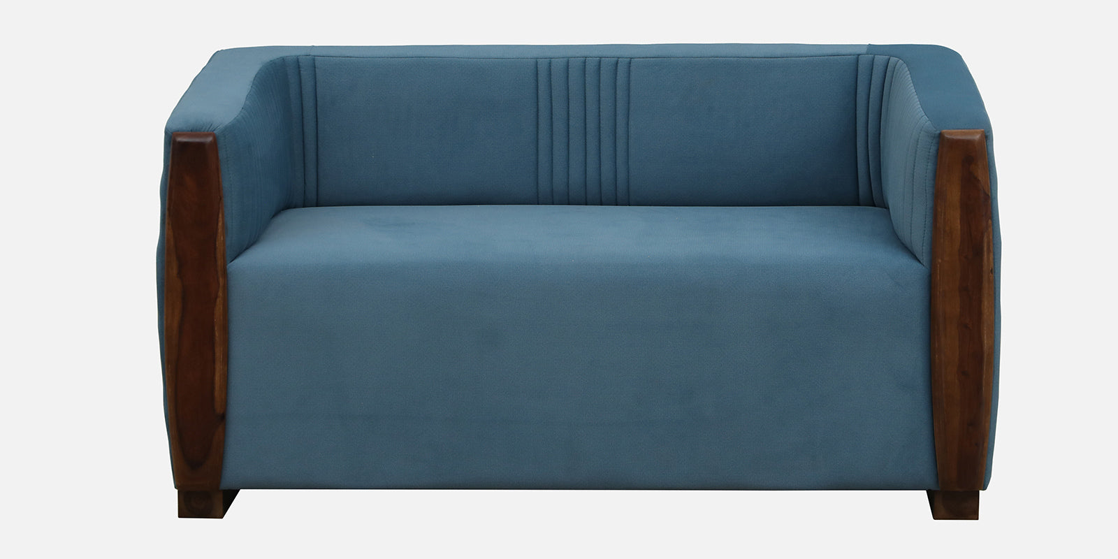 Jisma Sheesham Wood 2 Seater Sofa In Blue Colour - Febonic Living