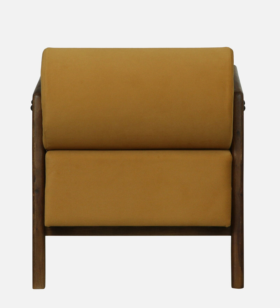 Opal Sheesham Wood 1 Seater Sofa In Mustard Colour - Febonic Living