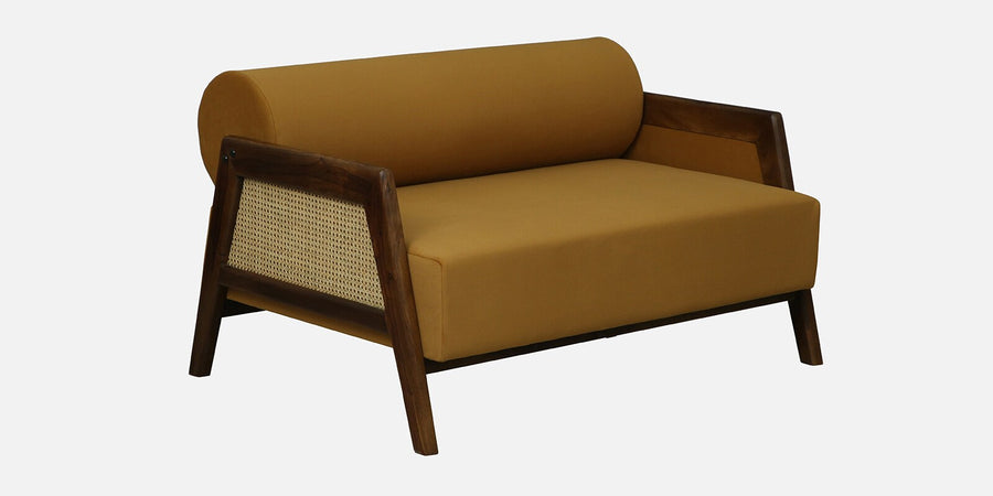 Opal Sheesham Wood 2 Seater Sofa In Mustard Colour - Febonic Living