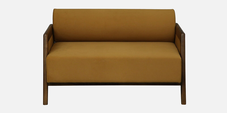 Opal Sheesham Wood 2 Seater Sofa In Mustard Colour - Febonic Living