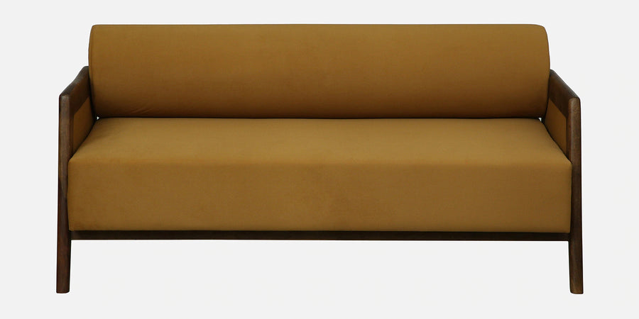 Opal Sheesham Wood 3 Seater Sofa In Mustard Colour - Febonic Living