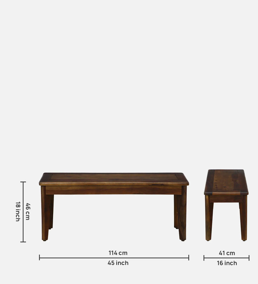 Mayer Sheesham Oval Wood 6 Seater Dining Set With Bench In Provincial Teak Finish - Febonic Living