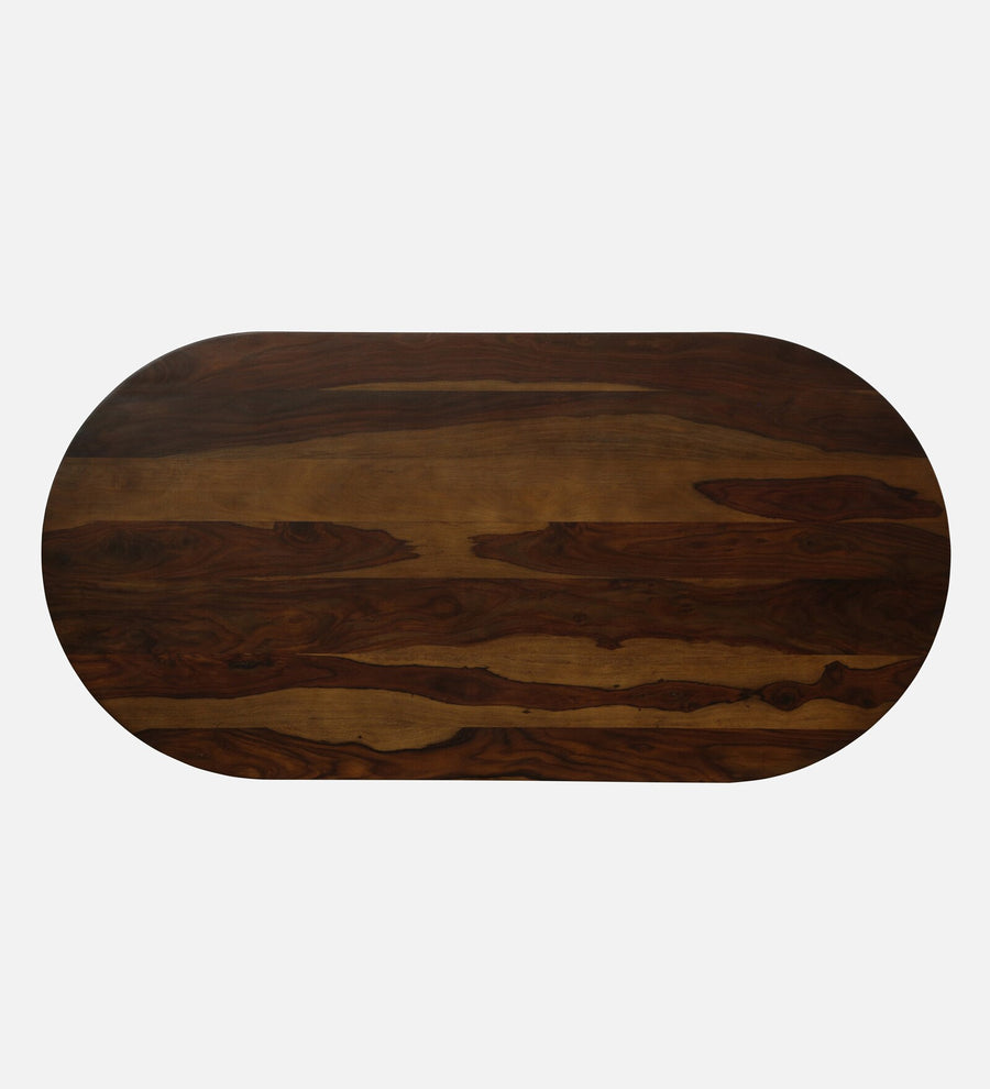 Mayer Sheesham Oval Wood 6 Seater Dining Set With Bench In Provincial Teak Finish - Febonic Living