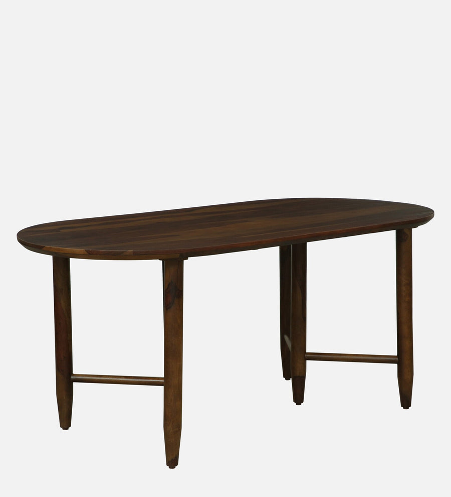 Mayer Sheesham Oval Wood 6 Seater Dining Set With Bench In Provincial Teak Finish - Febonic Living