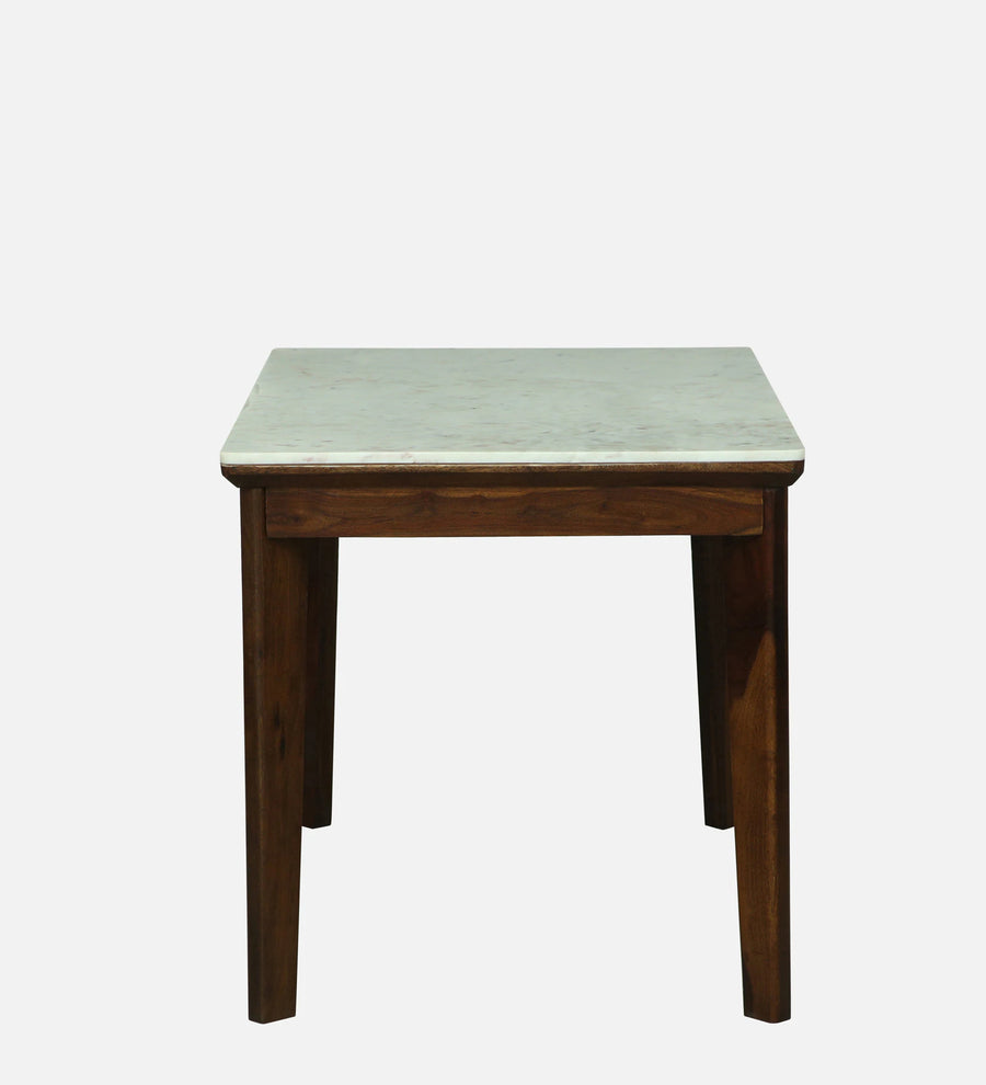 Mayer Sheesham Wood 4 Seater Dining Set With Marble Top In Provincial Teak Finishh - Febonic Living