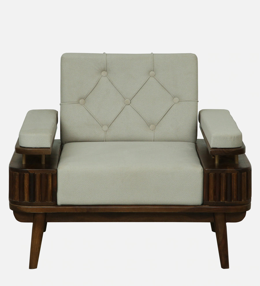 Seravu Sheesham Wood 1 Seater Sofa In Beige Colour - Febonic Living