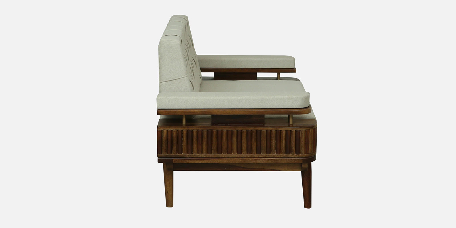 Seravu Sheesham Wood 2 Seater Sofa In Beige Colour