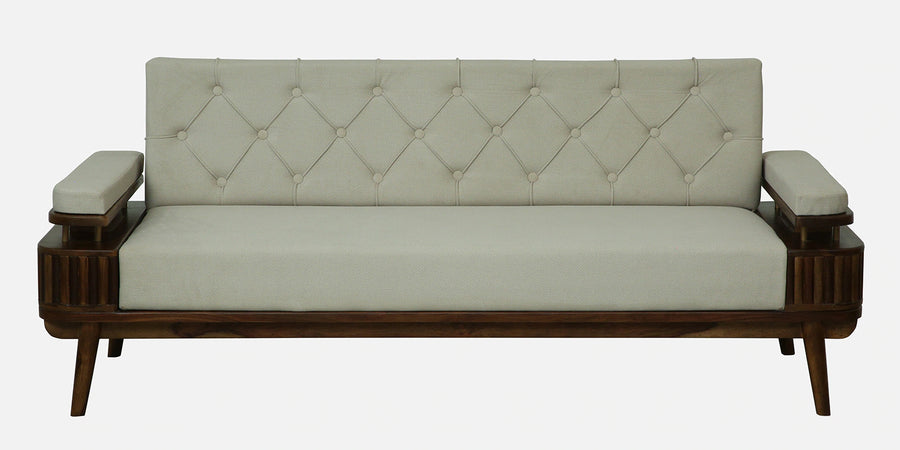 Seravu Sheesham Wood 3 Seater Sofa In Beige Colour - Febonic Living