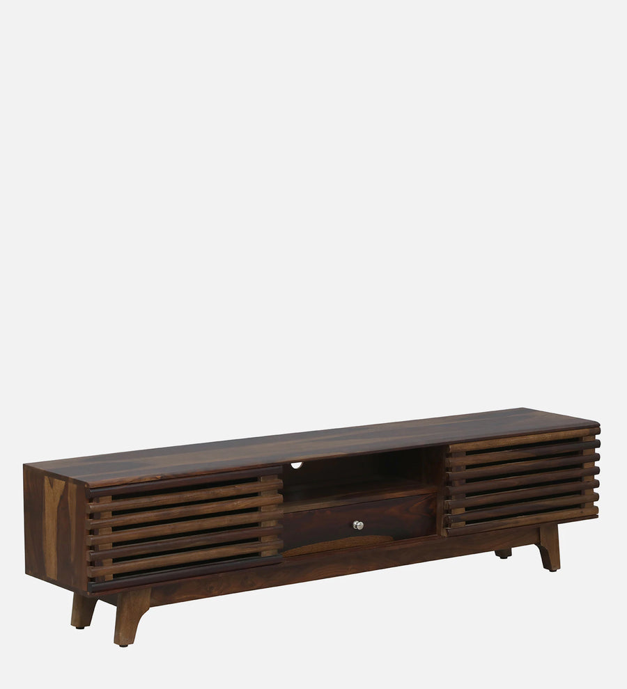 Amman Sheesham Wood TV Console In Scratch Resistant Provincial Teak Finish For TV's Upto 65 In - Febonic Living