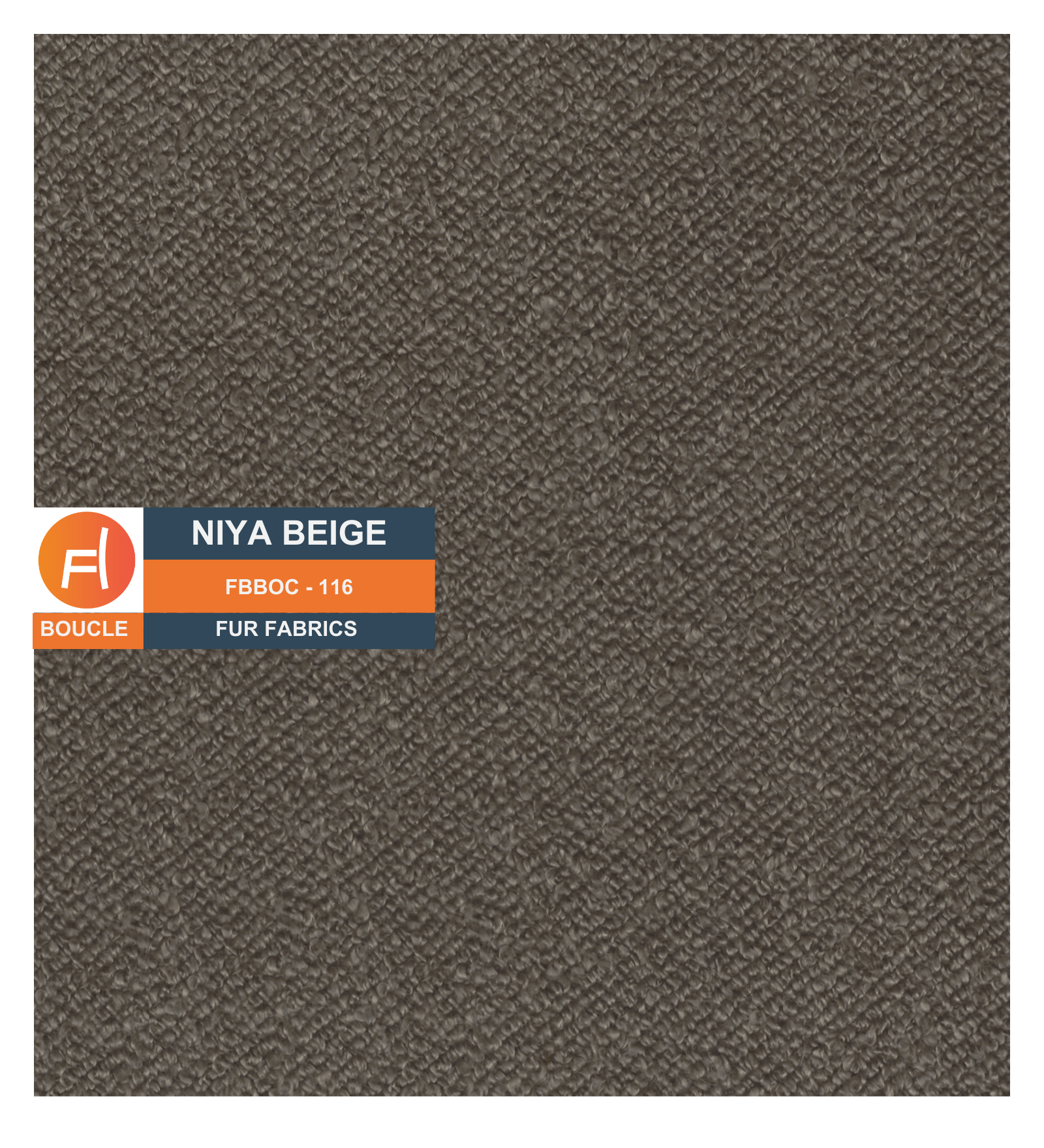 Boucle Poly Cotton Fur Fabric Niya Beige Colour