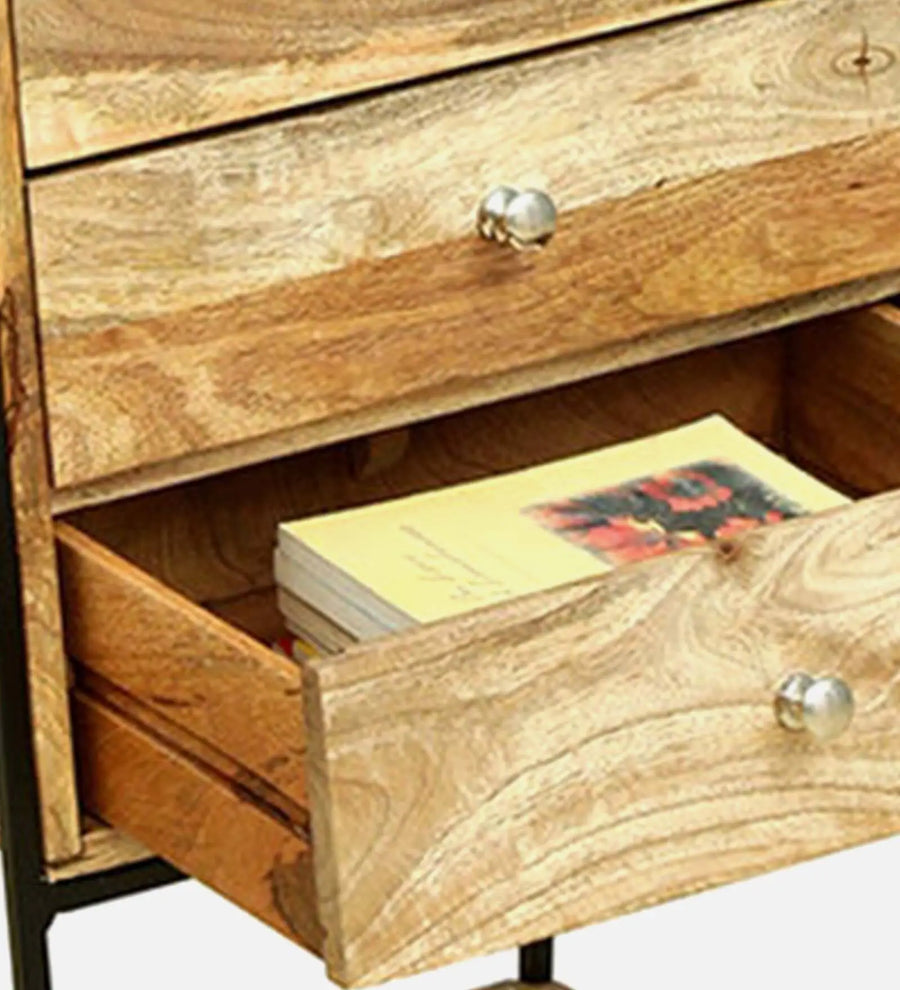 Tany Solid Wood Bookshelf In Natural Finish - Febonic Living