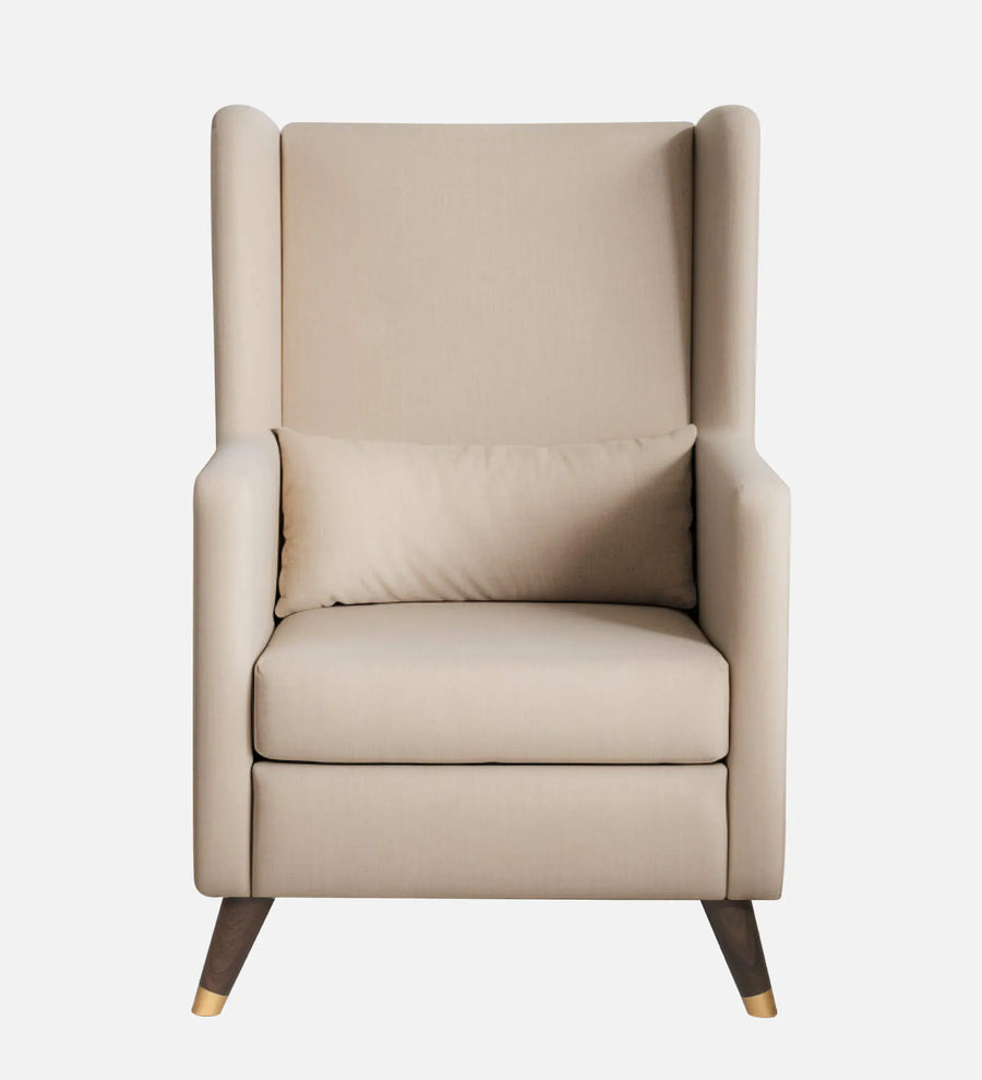Molen Velvet Wing Chair In Camel Beige Finish With Ottoman - Febonic Living
