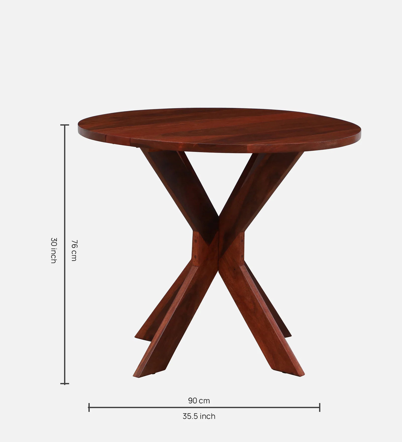Foshan Sheesham Wood 4 Seater Folding Dining Set In Honey Oak Finish - Febonic Living