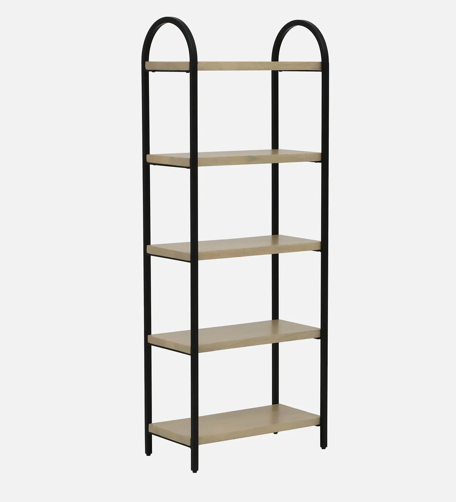 Sucre Solid Wood Book Shelf In Gold Wash Finish - Febonic Living