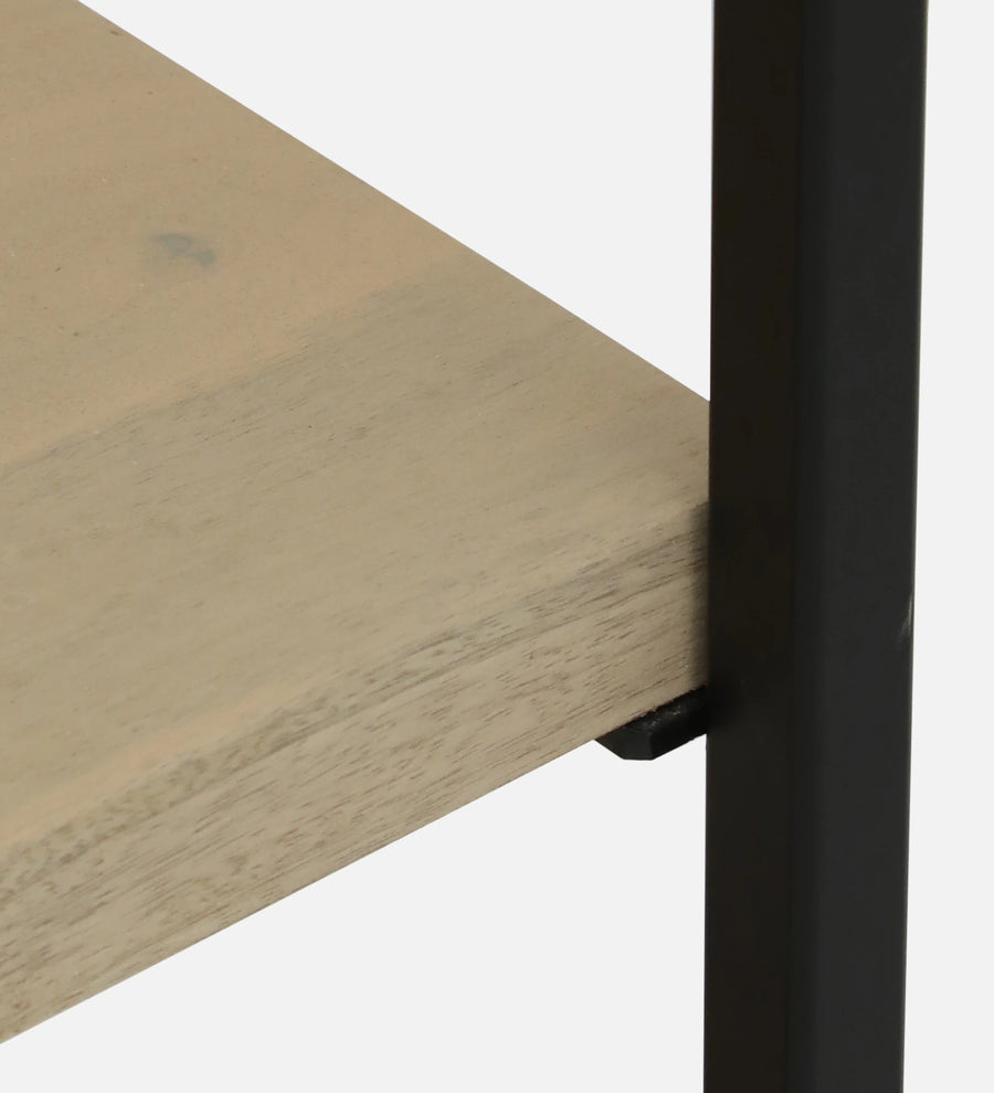 Sucre Solid Wood Book Shelf In Gold Wash Finish - Febonic Living